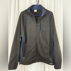 Old Navy Mens Fleece Jacket Large Gray Blue Full Zip Outdoor Hiking Camping